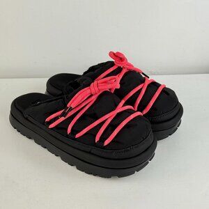 Women's 7 - UGG Spaceslider Tech Slider Platform Black Slippers - 1143951